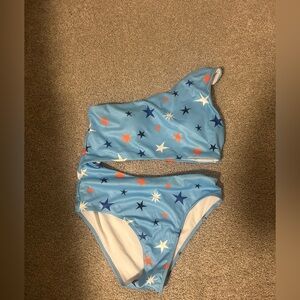 Pink lily one piece/one shoulder cutout swim